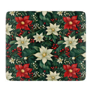 Floral Christmas Pattern Cutting Board