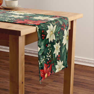Floral Christmas Pattern  Short Table Runner