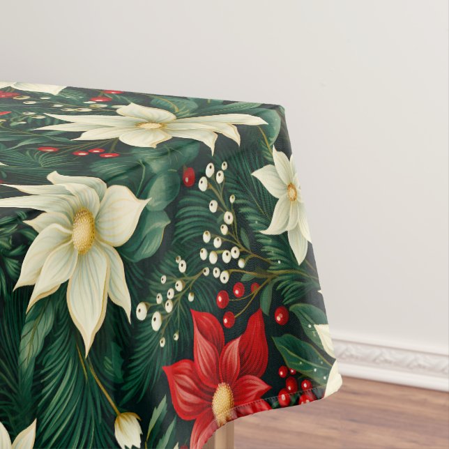 Floral Christmas Pattern  Tablecloth (In Situ)
