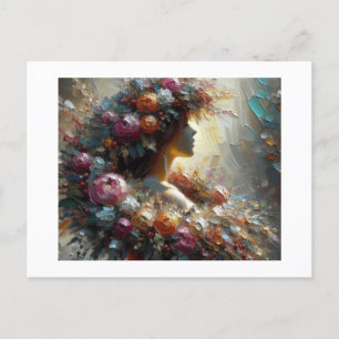 Floral Christmas Wreath, Postcard