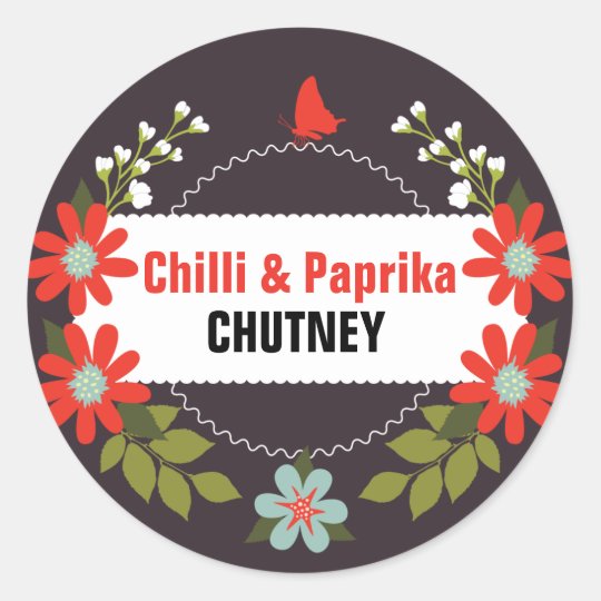 Floral Chutney Labels - 3 inch or 1.5 inch | Zazzle.ca