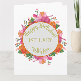 Floral Circle Banner 1st Lady Pastor's Wife Card
