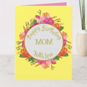 Floral Circle Banner Mother Birthday Card