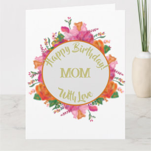 Floral Circle Banner Mother Birthday Card