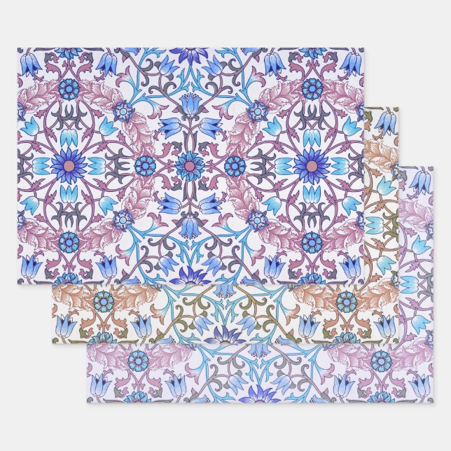 Floral Circle Pattern, William Morris Wrapping Paper Sheet (Set)