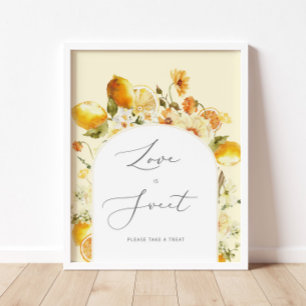 Floral citron L'amour est douce Poster