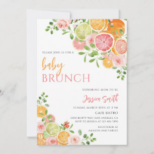 Floral Citrus Baby Brunch Shower Invitation