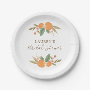 Floral Citrus Bridal Shower Paper Plate