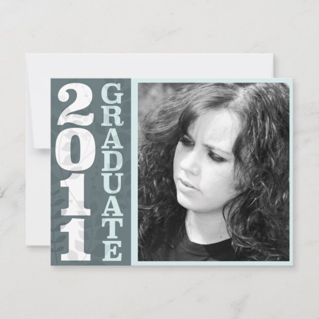 Floral Clarendon Steel 2011 Graduate Invitations (Front)