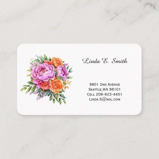 Floral Classic Calling Card (Front)