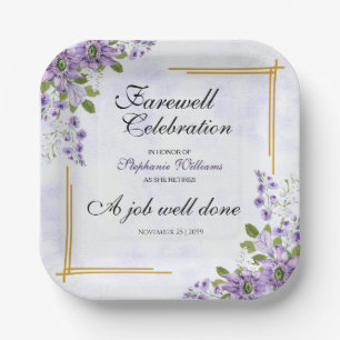 Floral Classic Elegant Women's Farewell Party  Paper Plate