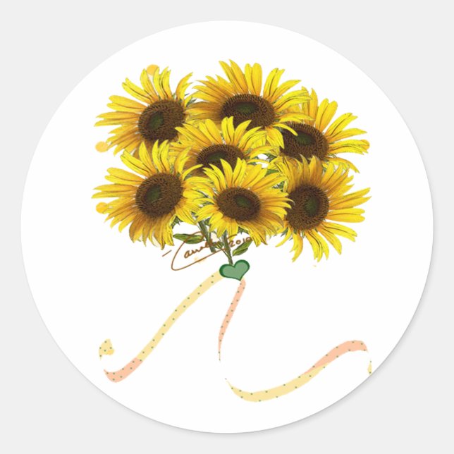 Floral Classic Round Sticker (Front)