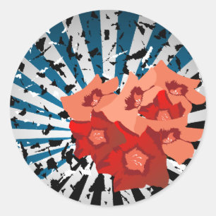 Floral Classic Round Sticker