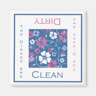 Floral Clean or Dirty Dishwasher Magnet