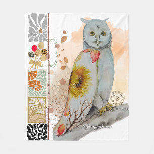 Floral Cloak Owl Baby Blanket