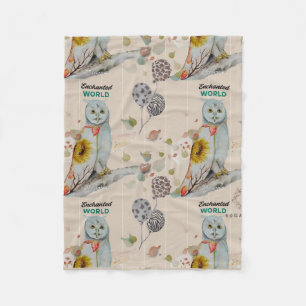 Floral Cloak Owl Fleece Baby Blanket