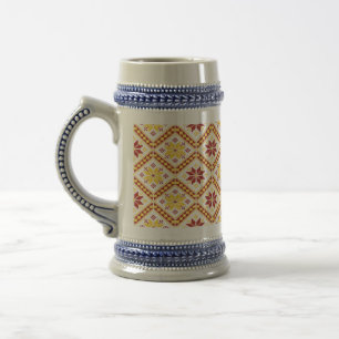 Floral cloth pattern beer stein