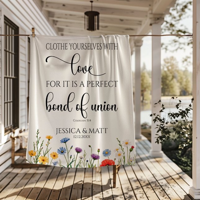 Floral Clothe Yourselves with Love Perfect Bond Fleece Blanket (Creator Uploaded)