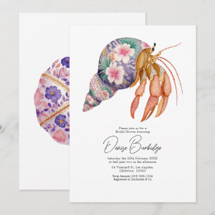 Floral Coastal Beach Nautical Bridal Shower Invitation