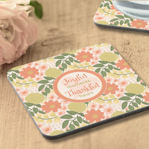 Floral Coaster Set – Gratitude-Inspired Home Decor