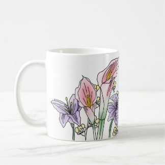 Floral coffee cup