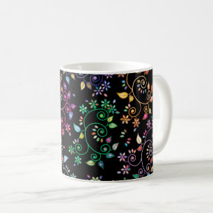 floral coffee mug