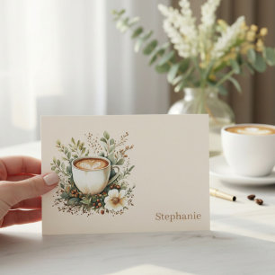 Floral Coffee Mug Personalized Card