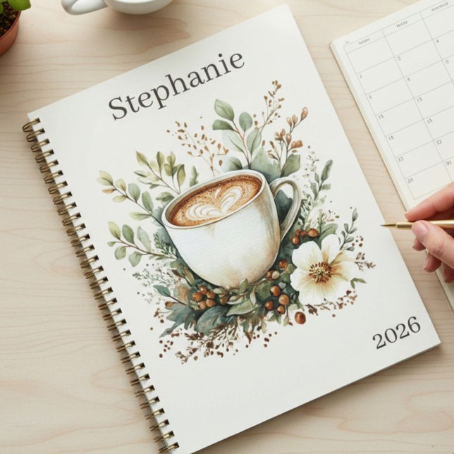 Floral Coffee Themed Personalized Planner (Creator Uploaded)