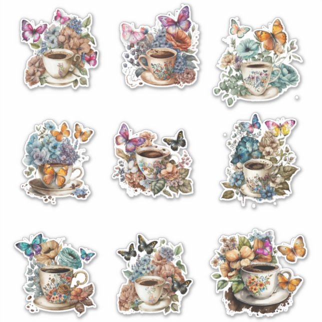 Floral Coffee with Butterfly (Front)