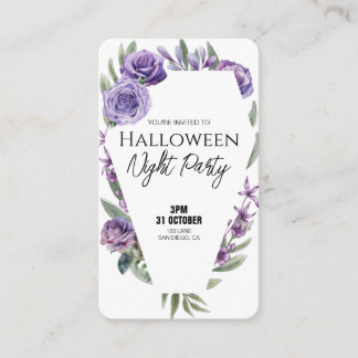 Floral Coffin Invitation Business Cards
