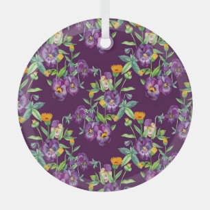 Floral collage, seamless pattern, abstract digital glass ornament