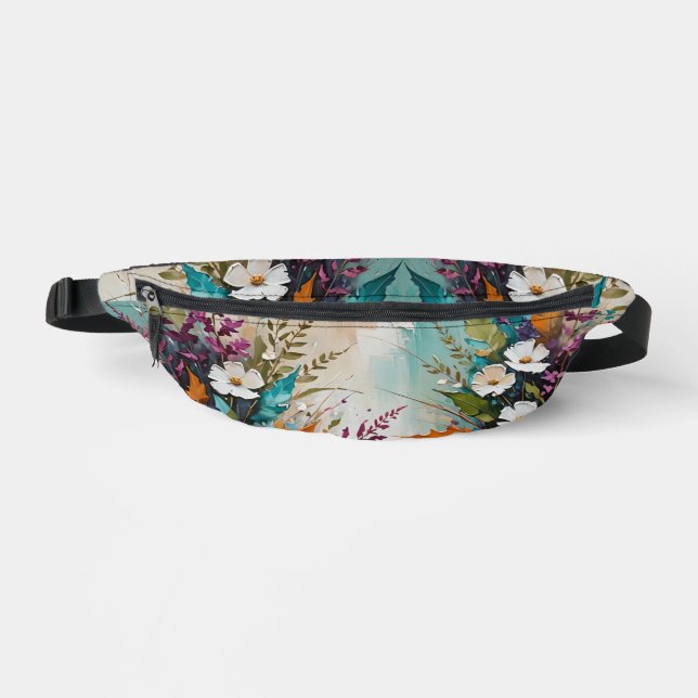 Floral coloré sur Beige Bleu Turquoise (Recto)