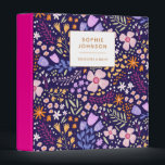 Floral Colorful Girly Flower Pattern Personalized Binder<br><div class="desc">A beautiful binder for thought and ideas,  with a colorful,  hand made pattern of watercolor blooming flowers.</div>