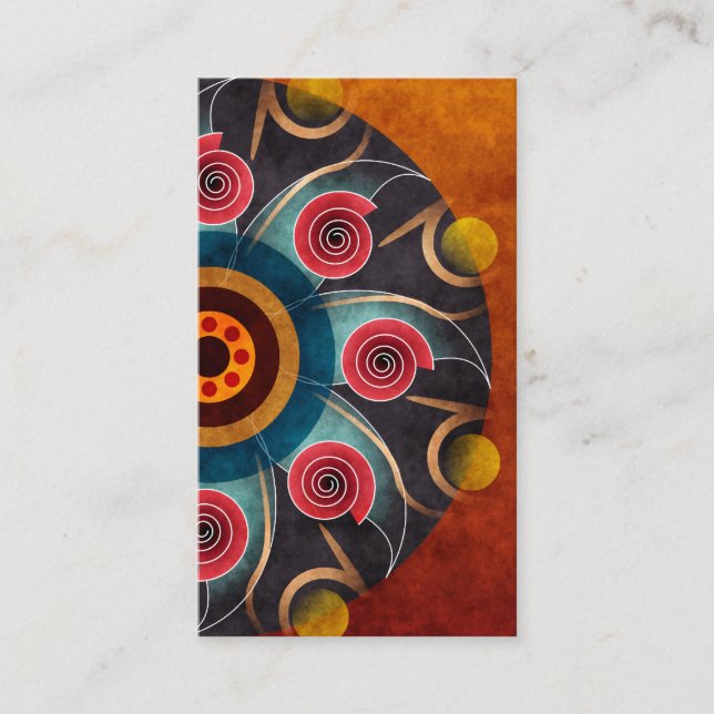 Floral Colour Abstract Vector Art Business Card (Front)