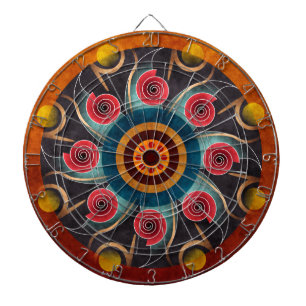 Floral Colour Abstract Vector Art Dartboard