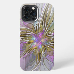 Floral Colourful Abstract Fractal With Pink & Gold iPhone 13 Pro Max Case