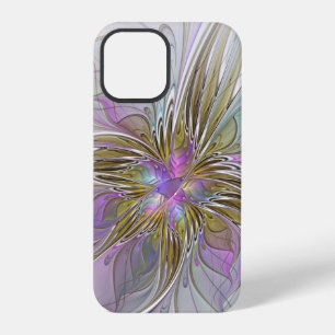 Floral Colourful Abstract Fractal With Pink & Gold iPhone 12 Pro Case