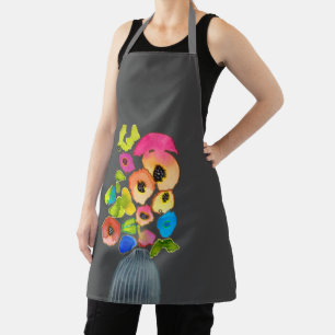 Floral colourful flowers colourful funky apron