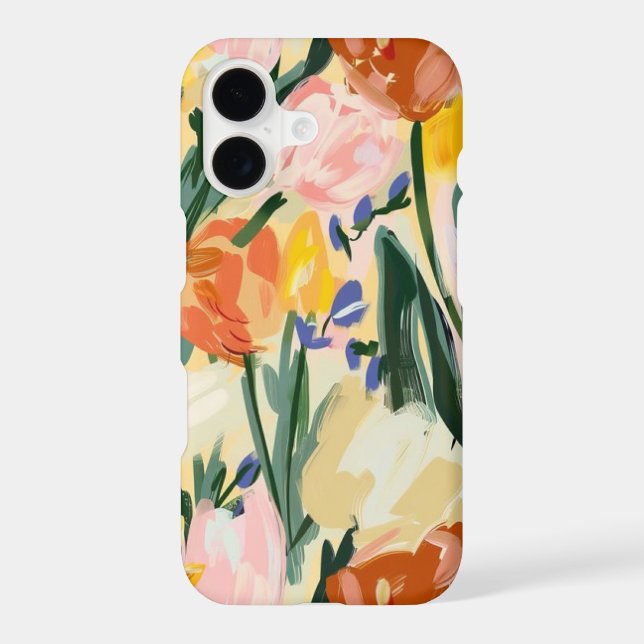 floral colourful glossy phone case (Back)