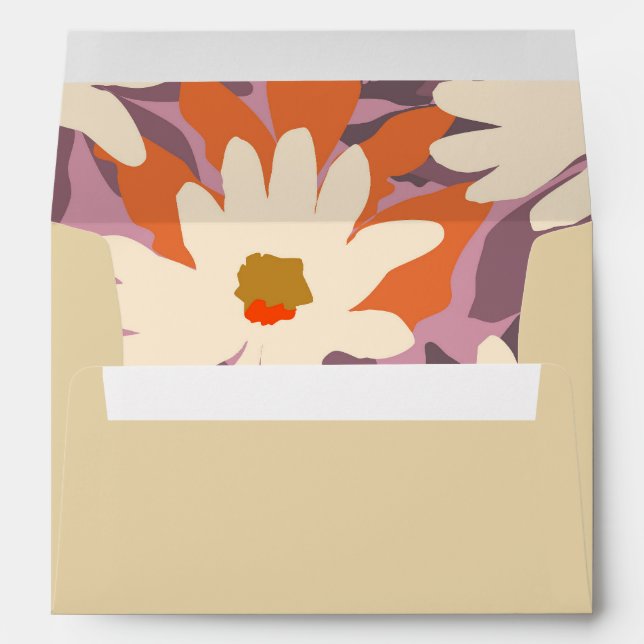 Floral Colourful pre-printed return address   Envelope (Back (Bottom))