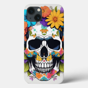 Floral Colourful Skull  iPhone 13 Case