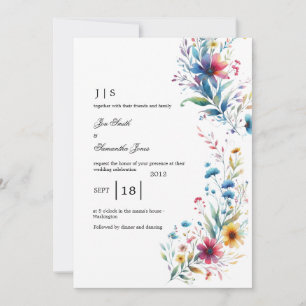 floral colourful summer invitation