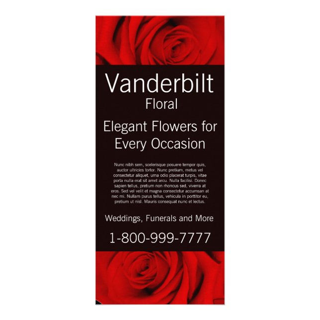 Floral Company FloristrRed Roses Rack Card (Front)
