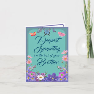 Floral Condolence Message Card For Loss Of Brother
