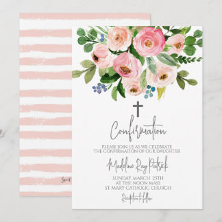 Floral Confirmation Invitation