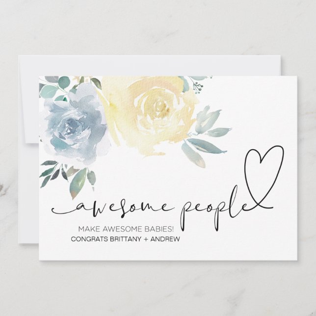 Floral Congratulations Pregnancy Congrats New Baby Card (Front)
