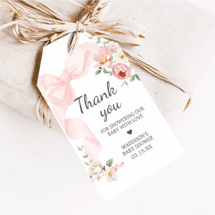 Floral Coquette Baby in Bloom Favour Tags