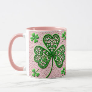 Floral coquette lace shamrock St Patrick's day  Mug