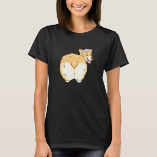 Floral Corgi Butt Pembroke Welsh Corgi Mom T-Shirt