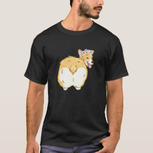 Floral Corgi Butt Pembroke Welsh Corgi Mom T-Shirt